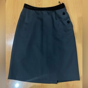 Vintage YSL yves saint Laurent rive gauche Elegant pencil wool Skirt black S
